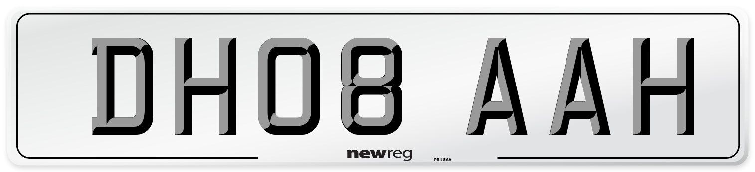 DH08 AAH Number Plate from New Reg